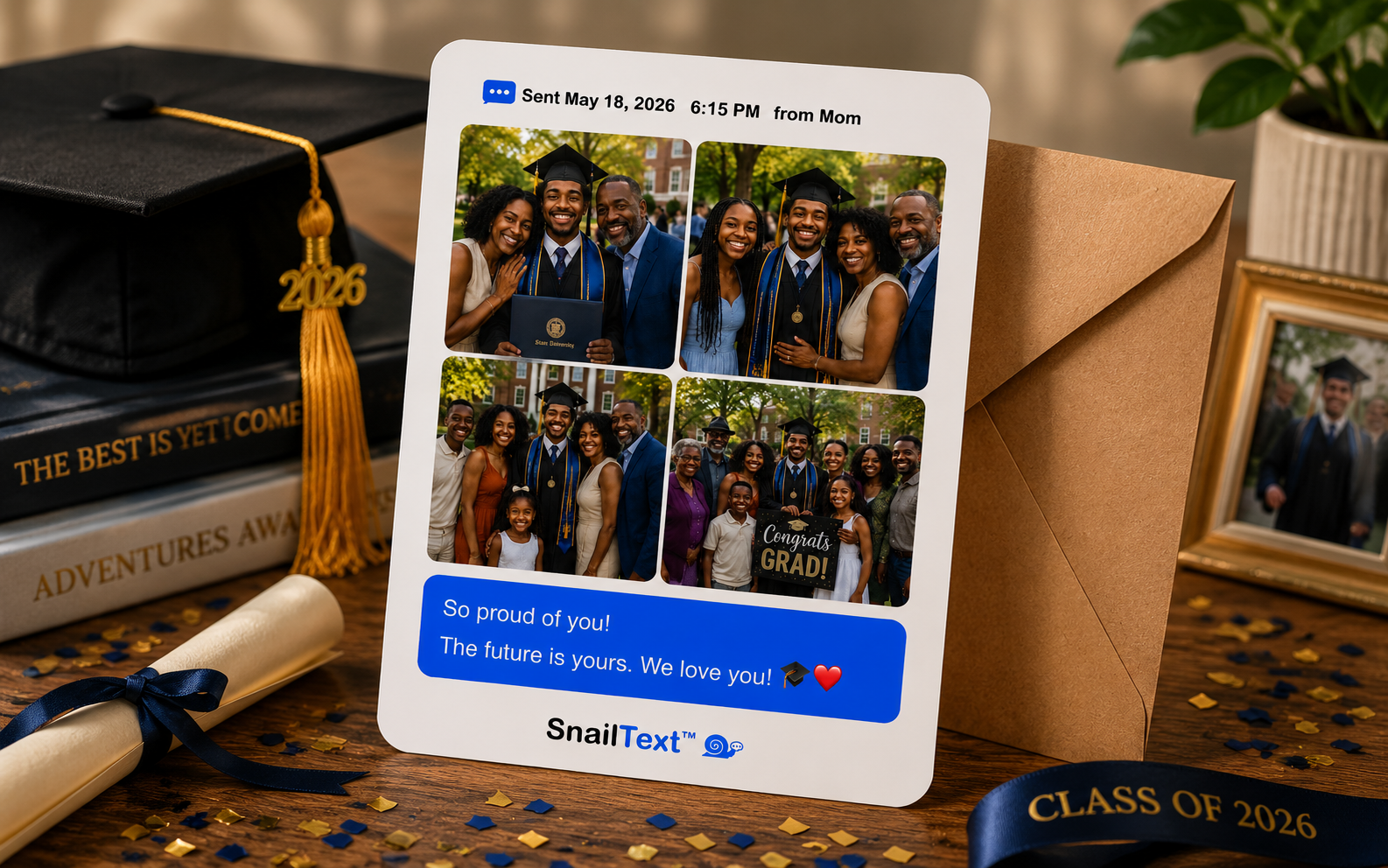 Graduation SnailText keepsake example