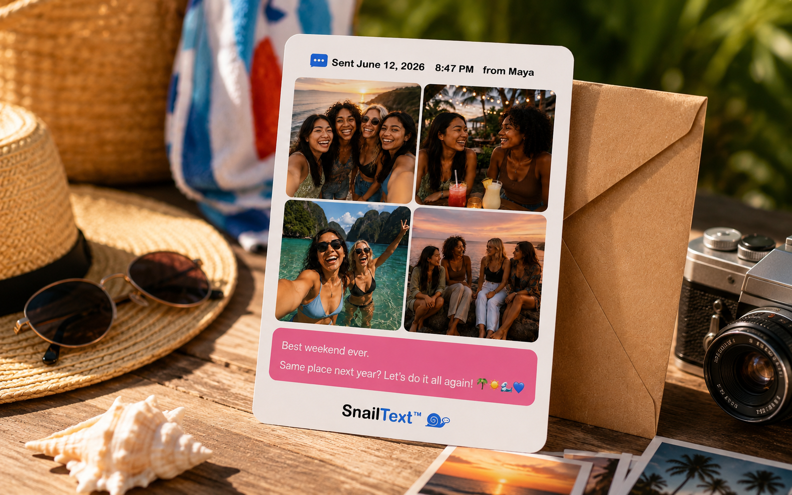 Vacation SnailText card